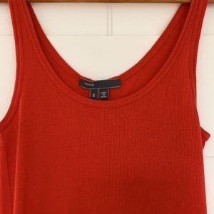 Vince scoop neck tank, ribbed, orange red